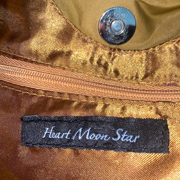 Heart Moon Star Shoulder Bag Buckle Strap Trim Bottom Snake Print Very Rare - Picture 8 of 11